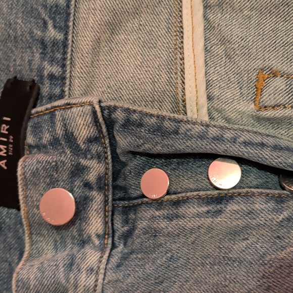 AMIRI Light Blue Released Hem Size 29 Button Fly 90s Men Jeans With Box - Picture 5 of 17